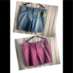 NWT-Lee Riders Plus Midrise Bermuda Denim Shorts